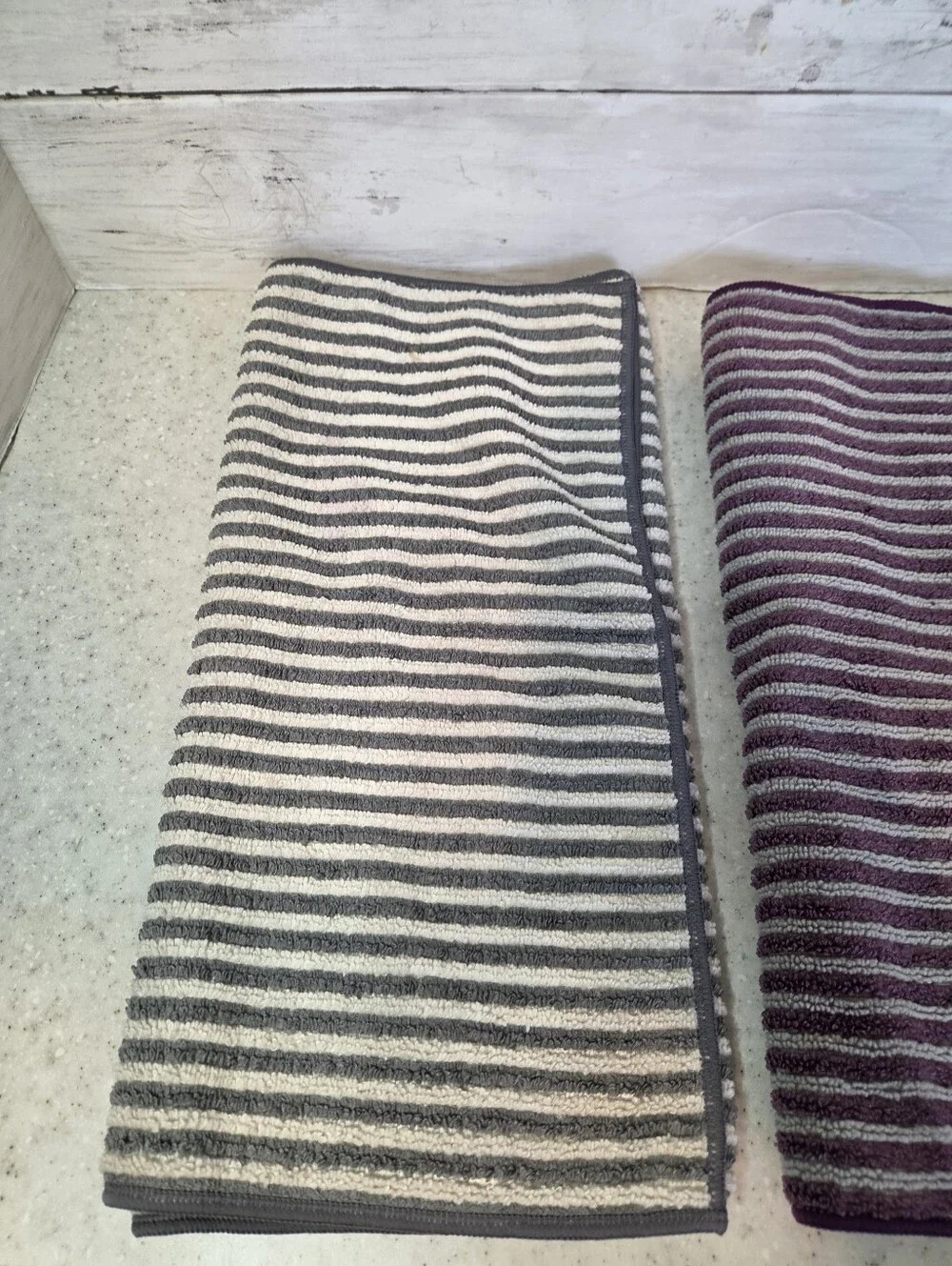Norwex Body Cloth Hand Towel Set 2 Microfiber Bath Shower Purple Gray 14x27